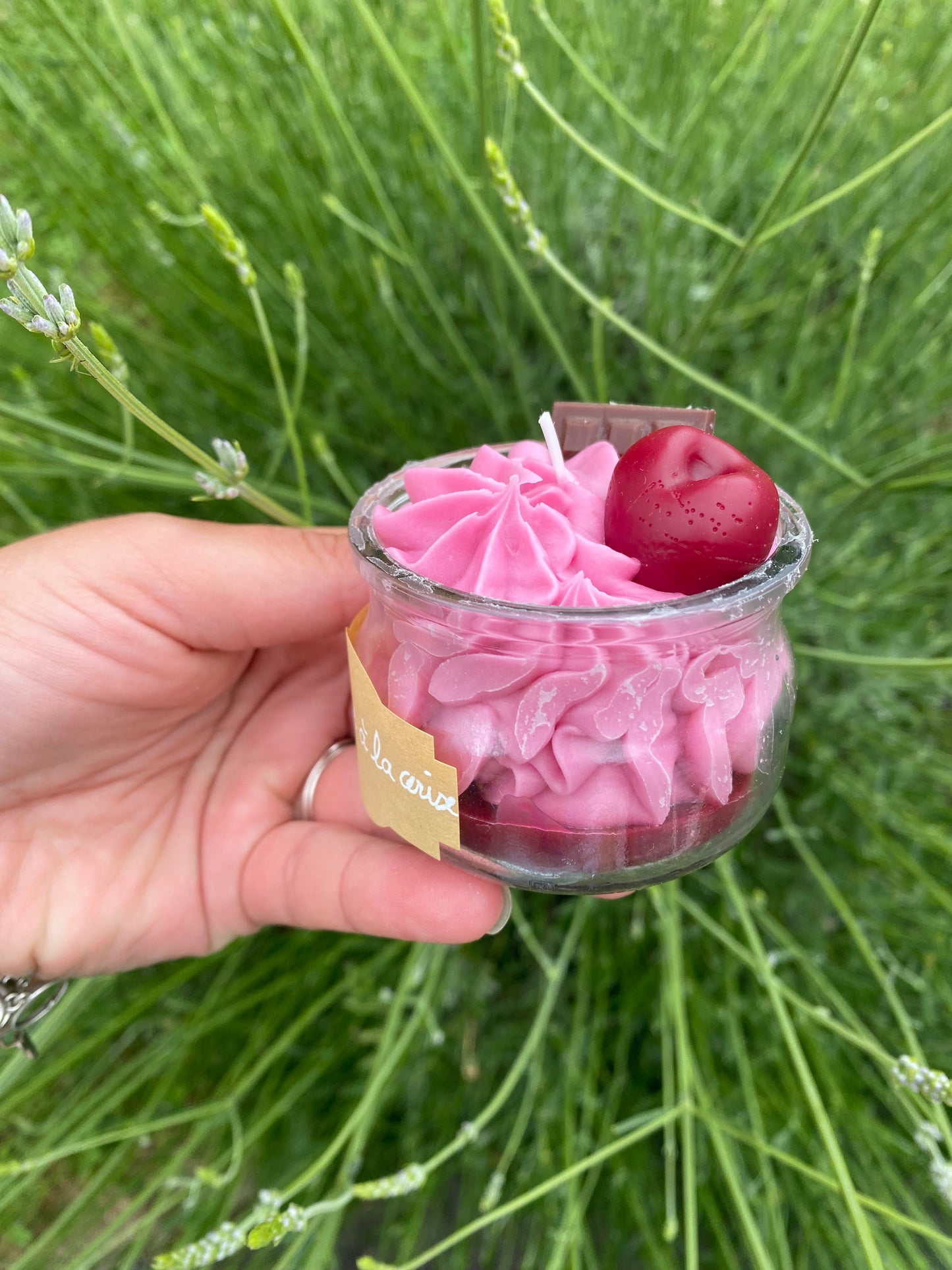 Petite bougie parfum glace cerise