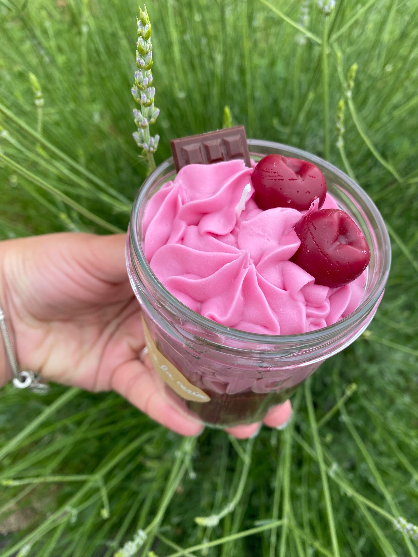 Bougie gourmande parfum glace cerise