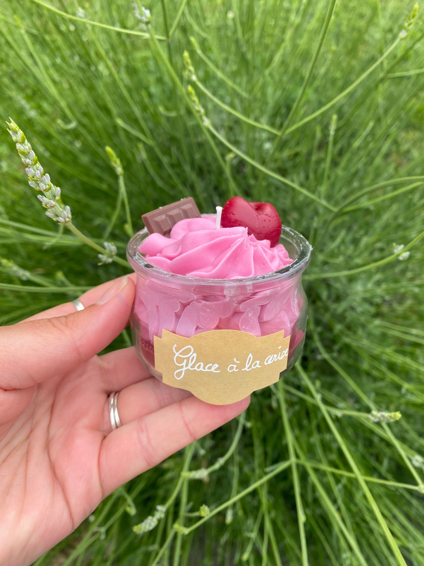 Petite bougie parfum glace cerise