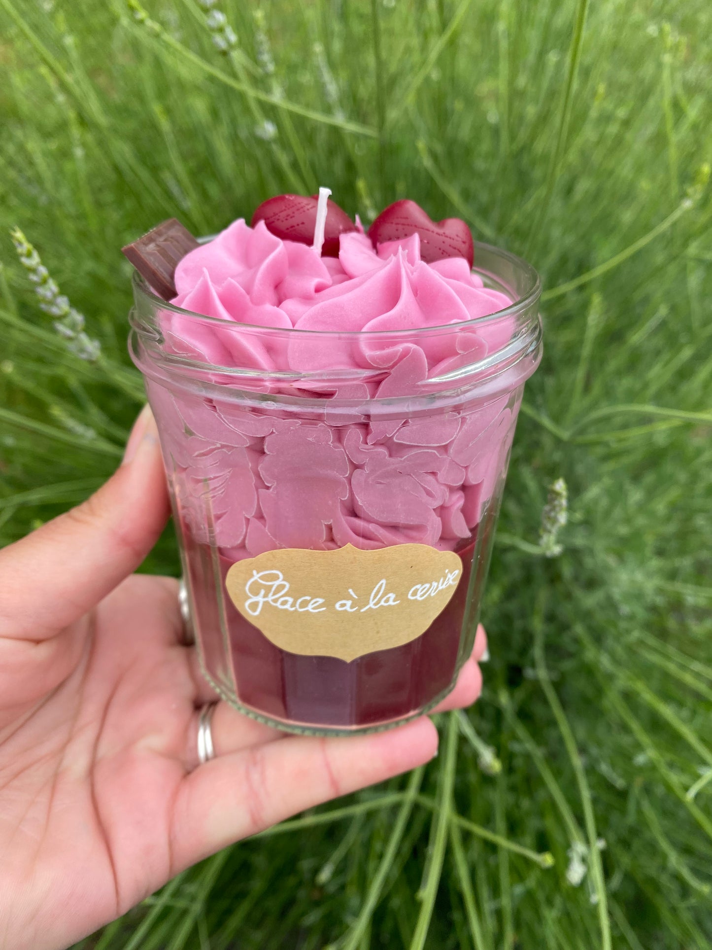 Bougie gourmande parfum glace cerise
