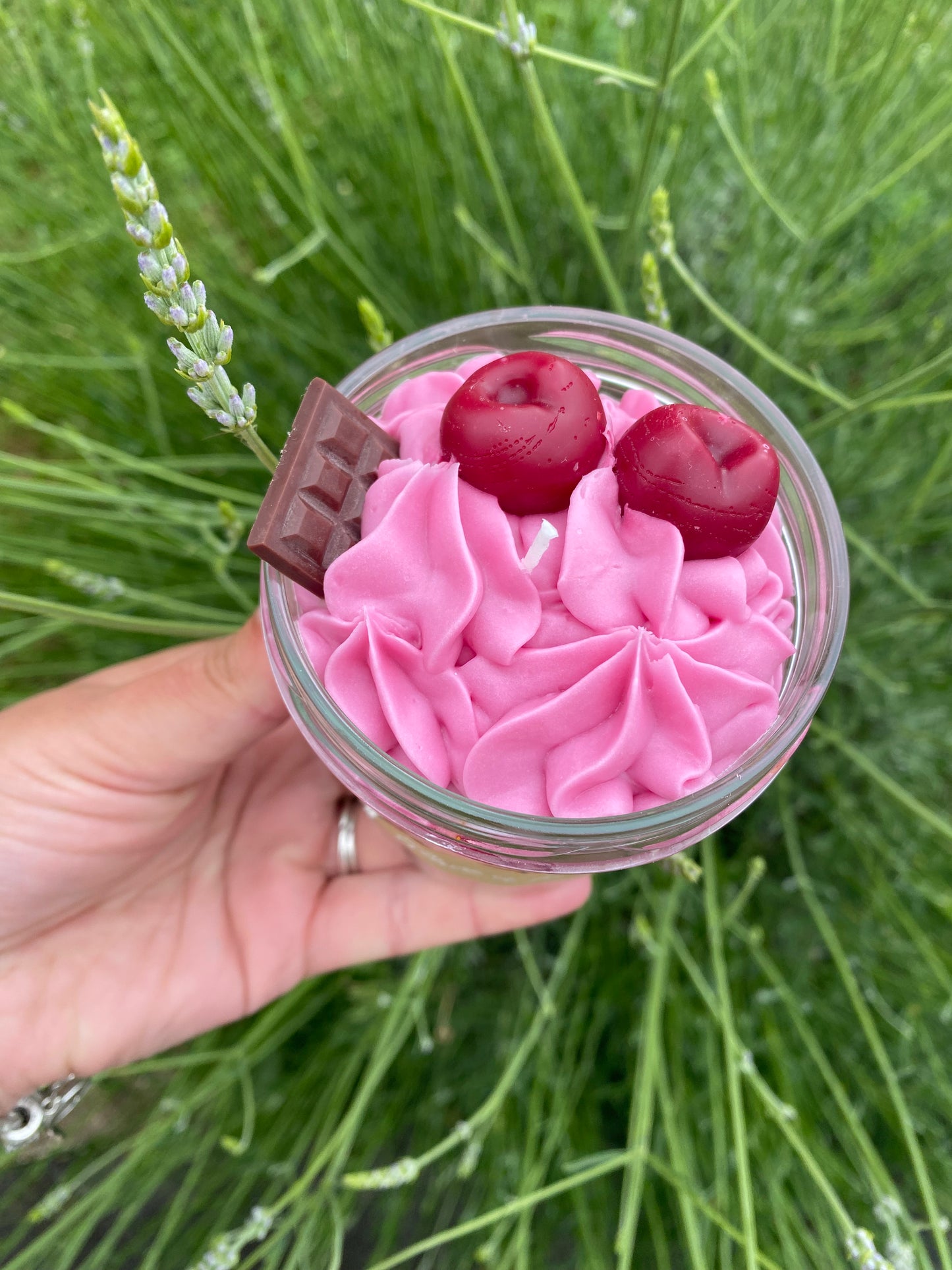 Bougie gourmande parfum glace cerise